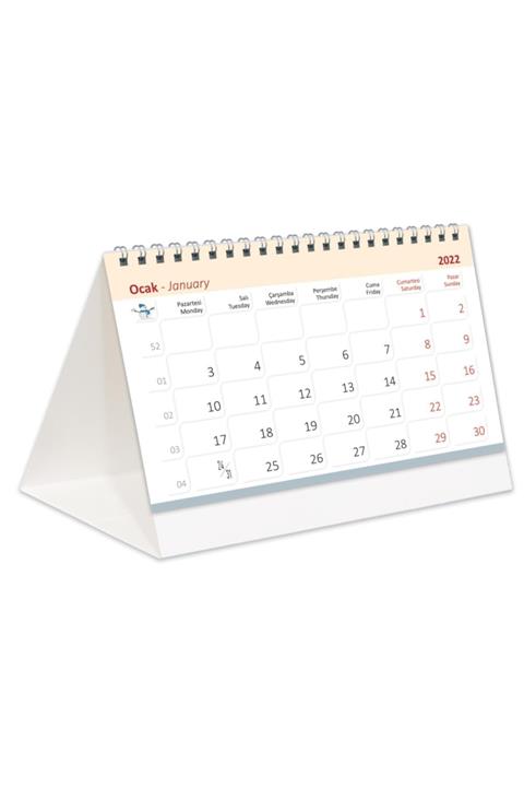 StickerArt 2022 Sokaklar Piramit Masa Takvimi Masaüstü Takvim 21x17 Cm