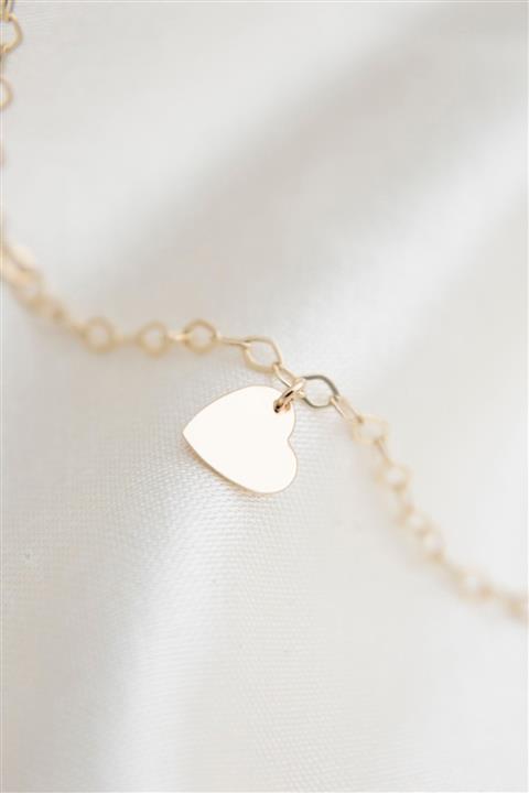 Elika Gold Kadın  Altın Kalp Model Halhal