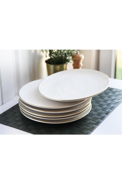 GÖNÜL Beyaz Gold 6'lı Servis Tabağı