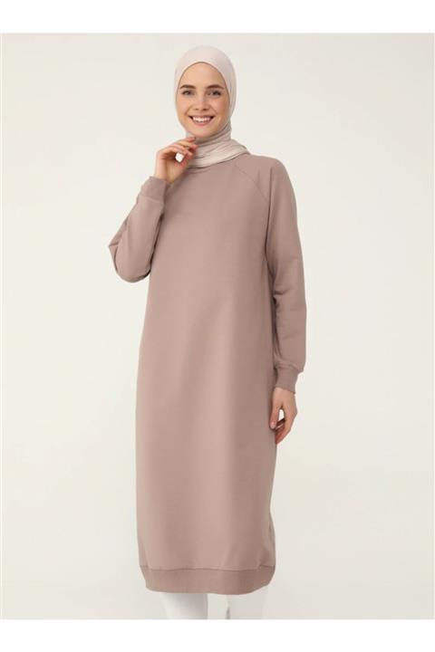 Refka Kadın Camel Bisiklet Yaka Tunik