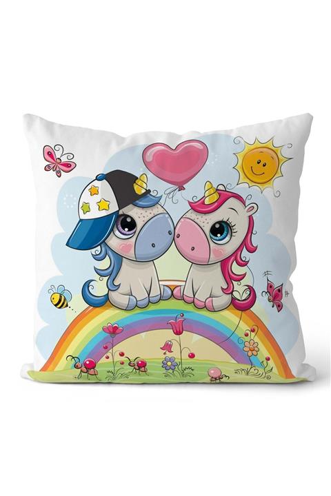 SHOWY BABY Sevimli Unicornlar Desenli Çocuk Odası Kırlent
