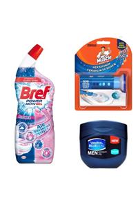 Bref Tuvalet Temizleme Seti Power Aktıf Gel700ml+mr Muscle Klozet Jel Blok Marine36g+vasaline 100ml