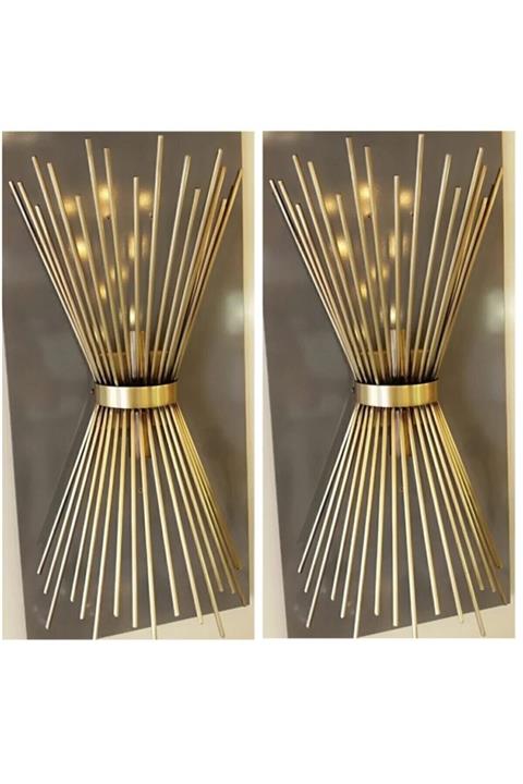 ENG HOME AYDINLATMA Metal Eskitme Statik Boya Kirpi Duvar Aplik 2'li