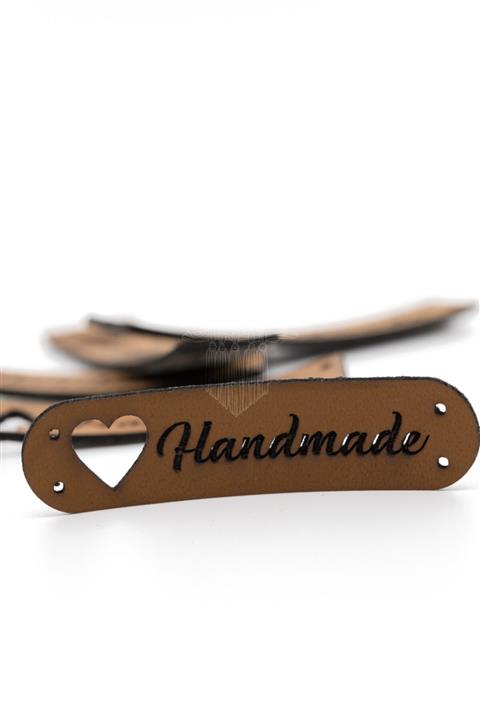 Zencefildesign 10 Adet Deri Etiket Çanta Etiketi Handmade Yazılı Makrome Örgü