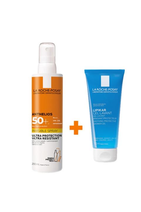 La Roche Posay Anthelios Invisible Sprey 200ml + Gel Lavant 100ml | Yetişkinler Için Set