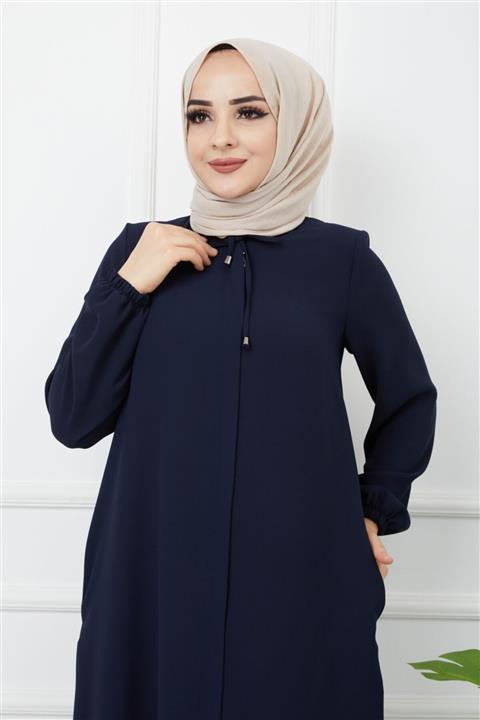 DORE TESETTÜR Yakası Bağcıklı Ferace