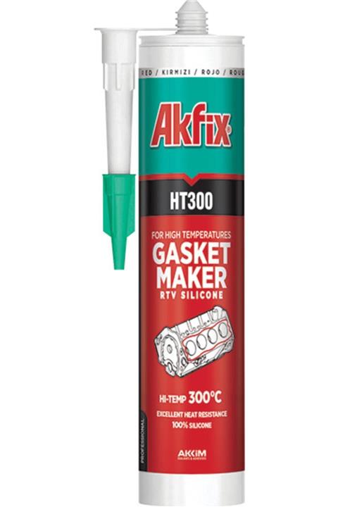 Akfix Ht300 Yüksek Isı Silikonu Kırmızı 310 ml
