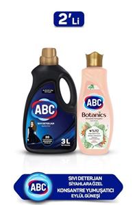 ABC Sıvı Çamaşır Deterjanı Siyahlar 3l+ Konsantre Yumuşatıcı Botanics Eylül Güneşi 1,44l