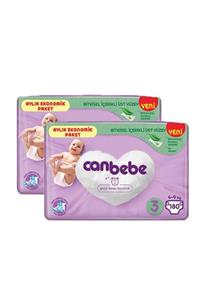 Canbebe Bebek Bezi 3 Beden / Midi Aylık Ekonomik Paket 360 Adet