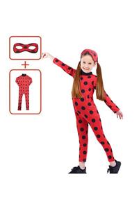 Online Çarşım Uğur Böceği Lady Bug Kırmızı Benekli Maskeli Kostüm