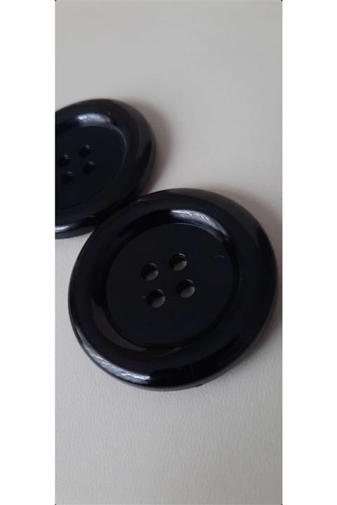 İMREN AKSESUAR Siyah Polyester Düğme 4,5 Cm1 Paket 5 Adet