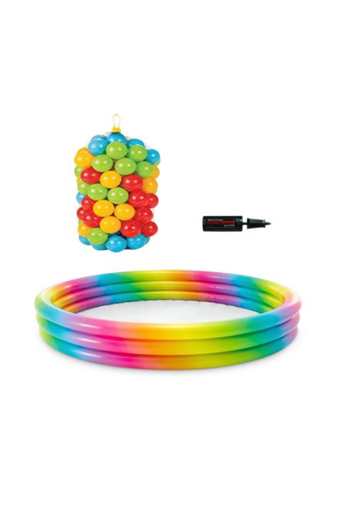 Intex Çocuk Havuz (147x33 cm)+Pompa +50 Top Seti