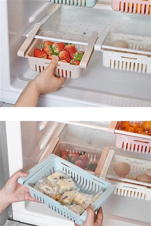 Buffer Çok Amaçlı Uzayıp Kısalabilir Gıda Depolayıcı ve Buzdolabı Düzenleyici Teleskopik Sepet