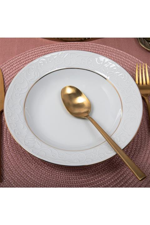Güral Porselen Bahar Dalı 6 Adet 19 Cm Çukur Tabak - Gold
