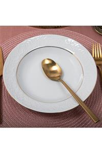 Güral Porselen Bahar Dalı 6 Adet 19 Cm Çukur Tabak - Gold