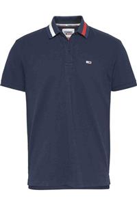 Tommy Hilfiger Erkek Mavi Polo Yaka T-shirt Tjm Flag Neck Polo DM0DM06576