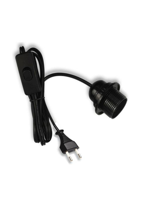 Modamonline Arapuarlı Aç Kapa Anahtarlı Kablo Duy 1,5 Metre Siyah 1657