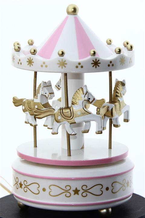 gkcShops Atlı Karınca Büyük Boy Nostaljik Pembe Beyaz Müzik Kutusu Sevgili Hediye