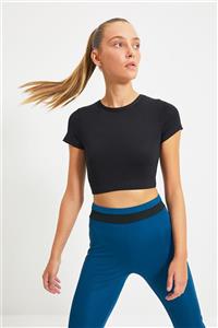 TRENDYOLMİLLA Siyah Crop Spor Bluz TWOAW21BZ0158