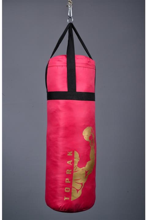 TOPRAK SPORT Çocuk Pembe Boks Torbası Paraşüt Kumaşı 50cm + Eldiven Hediyeli Pembe