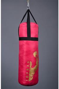 TOPRAK SPORT Çocuk Pembe Boks Torbası Paraşüt Kumaşı 50cm + Eldiven Hediyeli Pembe