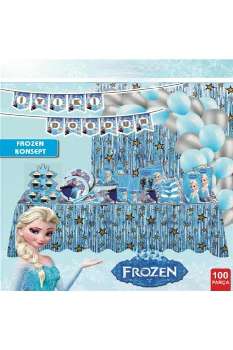 Ebruli parti ve süs evi Elsa Doğum Günü Seti