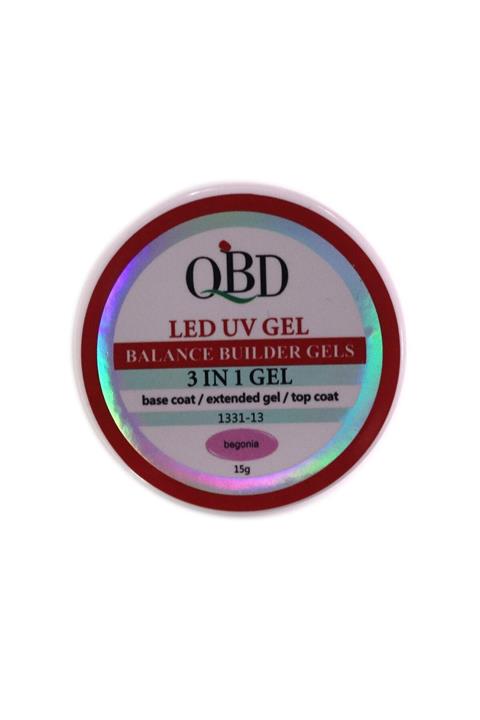 OBD Led Uv Gel 3ın1 Gel, Base Coat, Top Coat, Gel Bir Arada Begonia
