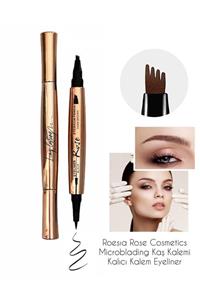 Roesıa Rose Cosmetics Çift Taraflı Kalıcı Kaş Kalemi & Kalem Eyeliner