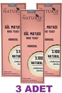 Naturix 3 Adet Tonik Etkili Onarıcı Cilt Sıkılaştırıcı Rose Water %100 Doğal 250 ml Cilt Besleyici Gül Suyu