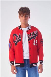 The Champ Global Unisex Kırmızı Chicago 45 Oversize Kolej Ceket