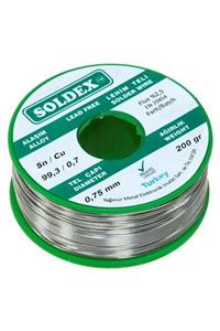 Soldex Kurşunsuz 200 Gr 0.75 mm Kurşunsuz Lehim Teli Sn 99.3 Cu 0.7