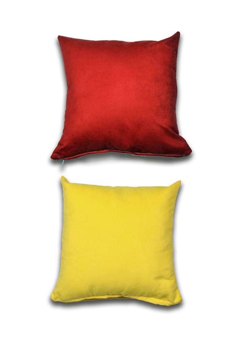 Royaleks 2 Adet Süet Kırlent Minder Kılıfı 40x40cm Bordo Sarı