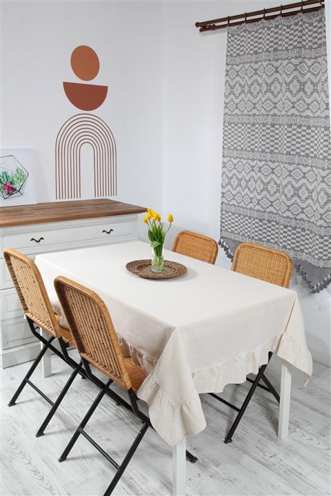 Bedinn Naturel Masa Örtüsü Vintage 140x180 Cm