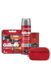 Gillette Fusion Power Yedek Tıraş Bıçağı 4'lü Köpük Duş Jeli Çanta