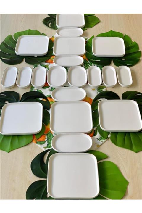 Bambum Atabeyhome Sera Seramik Kahvaltı Takımı Büyük Tabaklı 6 Kişilik 20 Parça