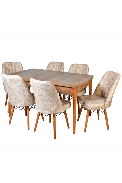 Cassano concept Telwe Serisi Acılabılır Yemek Masası-6adet Sandalye