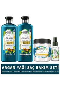 Herbal Essences Herbal Essence Argan Yağ Saç Bakım Seti (Şampuan + Krem + Bakım Yağı + Maske)