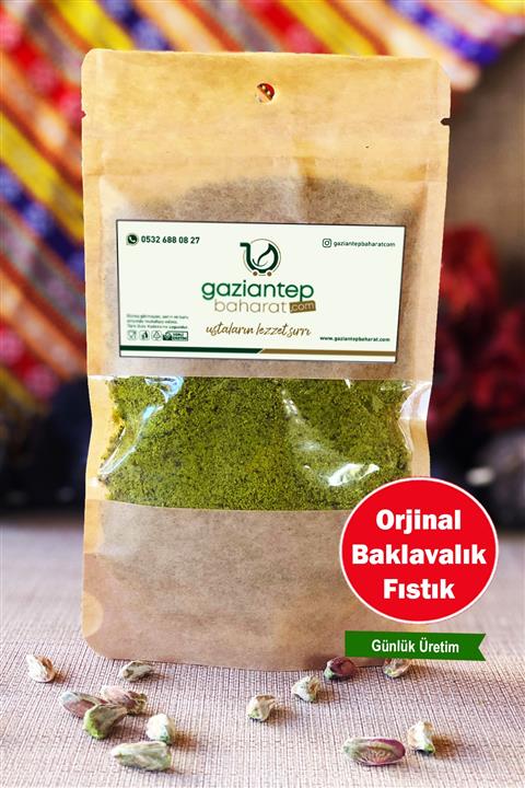 Gaziantep Baharat Antep Fıstığı Baklavalık Toz Çekilmiş Özel Boz Antep Fıstığı Net 250 gr Antep Fıstığı
