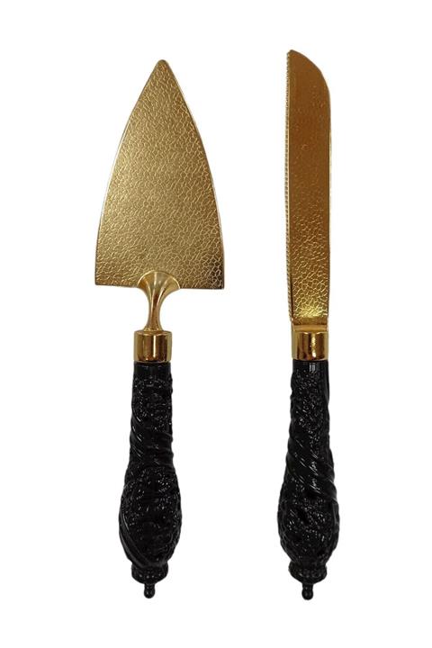 Sedef Gold Siyah Spatula Seti