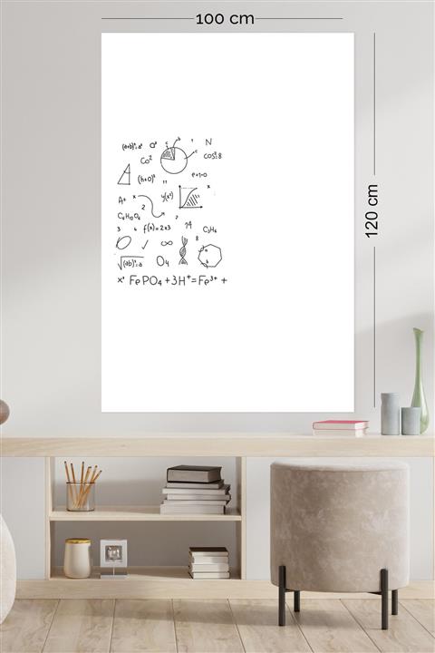 Evbuya 100 Cm-120 Cm Beyaz Yapışkansız Manyetik Statik Akıllı Kağıt Yazı Yahtası (1 ALANA 1 BEDAVA)