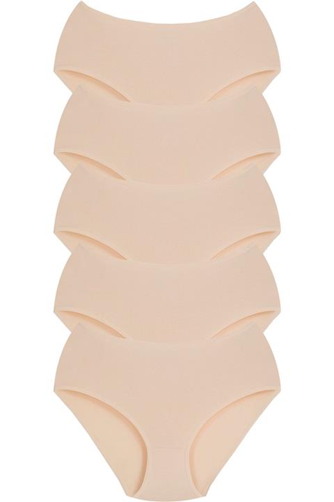 Alaturka Sensu Kadın Likralı Büyük Beden Bato Külot Ten 5li Paket Külot Seti