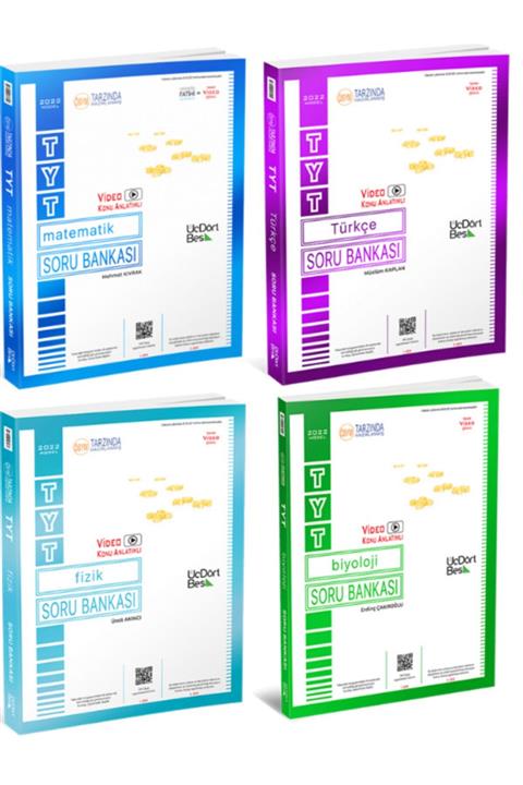 345 YAYINLARI Üç Dört Beş Yay.tyt Matematik,biyoloji,fizik,türkçe Set 4 Kitap(2022)