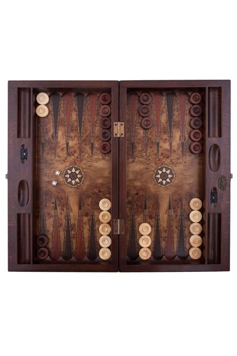 Helena Wood Art Asya Masif Ahşap Numaratörlü Tavla Seti El Yapımı Mazel