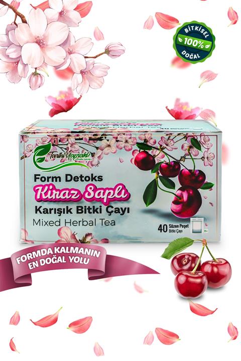 TARİHİ YAPRAKLI Kiraz Saplı Form Çayı 40'lı