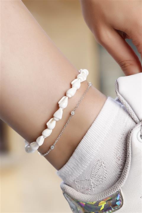 Ervalina Deniz Kabuğu Figürlü Halhal