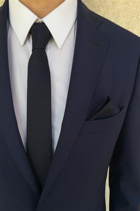 Kravatistan Lacivert Kravat Mendil Seti