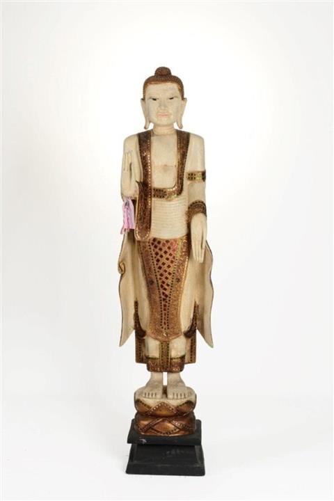 ASVASHOP Ahşap El Yapımı Huzuru Her Yerde Bulabileceğinizi Simgeleyen Duruşu Buda Heykeli Biblo 140 Cm