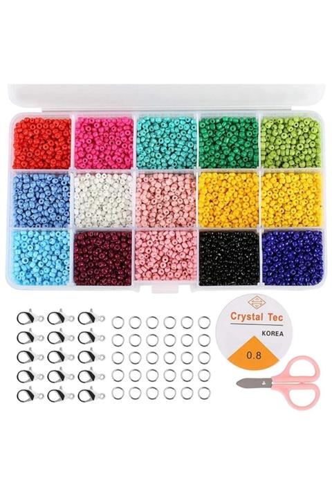 Prestij Boncuk Aren Moda 3mm Kum Boncuk Seti 15 Renk