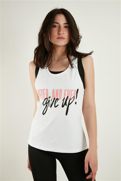 Q Active Slogan Baskılı Sırtı Burgu Detaylı Spor Atlet