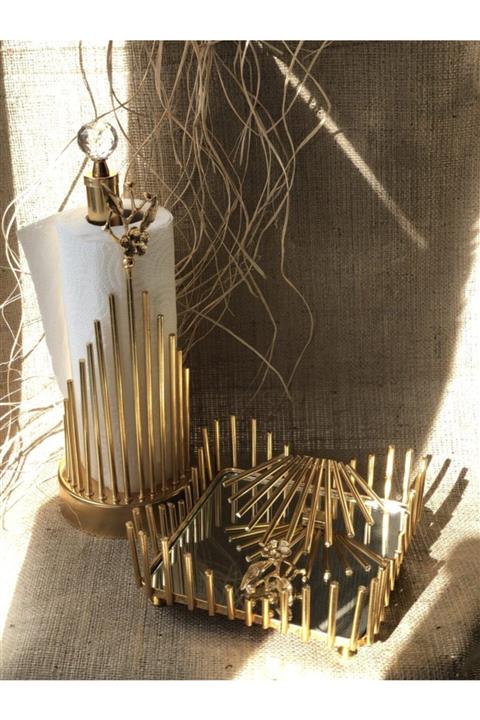 Su Damlası Japon Güllü Kağıt Havluluk ve Peçetelik Seti